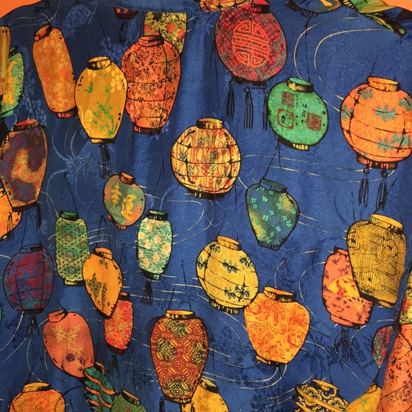 Chico’s Design Colorful Japanese Lantern Pattern Shirt Size 3/ Large 14/16 Plus - Picture 8 of 16